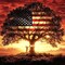 5D American Flag Tree Diamond Painting Kit for Adults 12x12 Inch Full Round Drill DIY Patriotic Gem Art Beginners Wall Decor Craft Set
